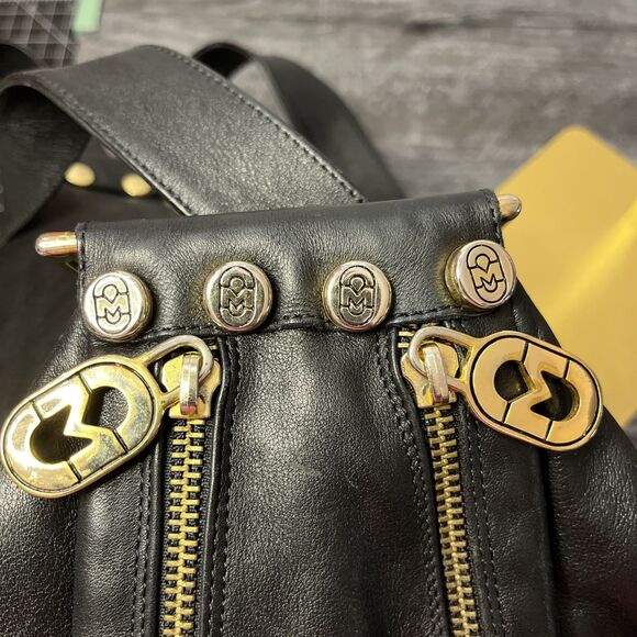 MARINO ORLANDI BLACK embossed, Italian Leather Shoulder Bag- Handbag- Sling - Picture 10 of 12